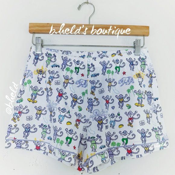 Roller Rabbit LA Monkey Polo Pajamas in White Size Small S Brand New NWT - Picture 10 of 13